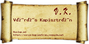 Vörös Kapisztrán névjegykártya