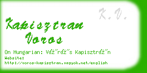 kapisztran voros business card
